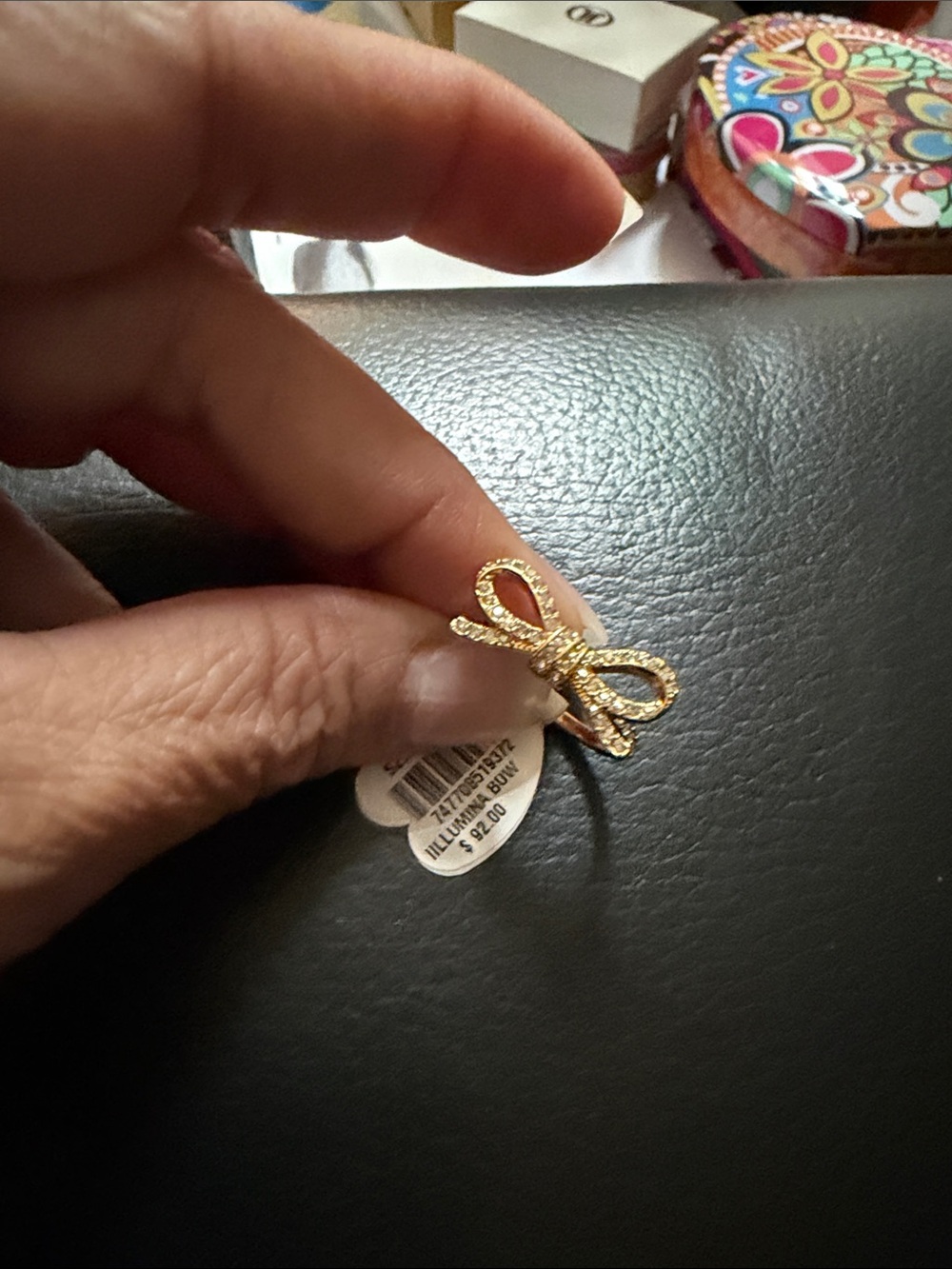 Brighton Illumina bow Gold Knot Ring with Crystal Detail